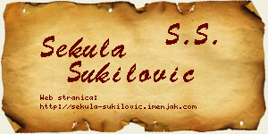 Sekula Šukilović vizit kartica